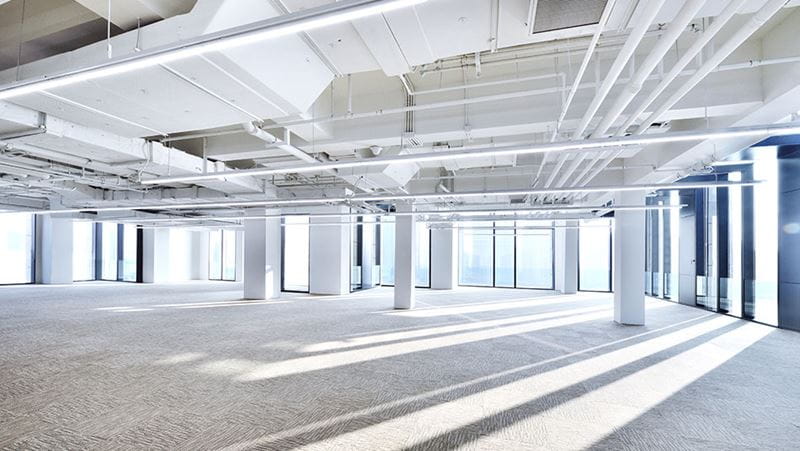 Empty office space in commercial building.